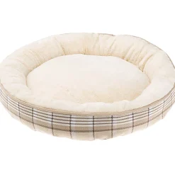 Ferplast couchage rond pour chiens et chats lagoon 60, coussin pour animaux, fourrure douce et écologique, lavable, ø 63 x 11 cm,