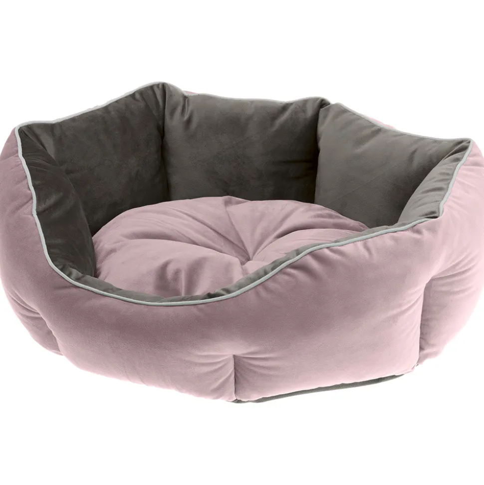 Ferplast divan pour chats et chiens queen 50 con coussin, couchage rembourré pour animaux, double-face, velours doux, lavable,