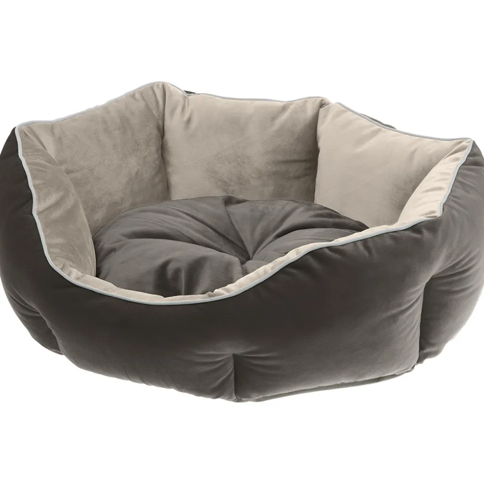 Ferplast divan pour chats et chiens queen 45 con coussin, couchage rembourré pour animaux, double-face, velours doux, lavable,