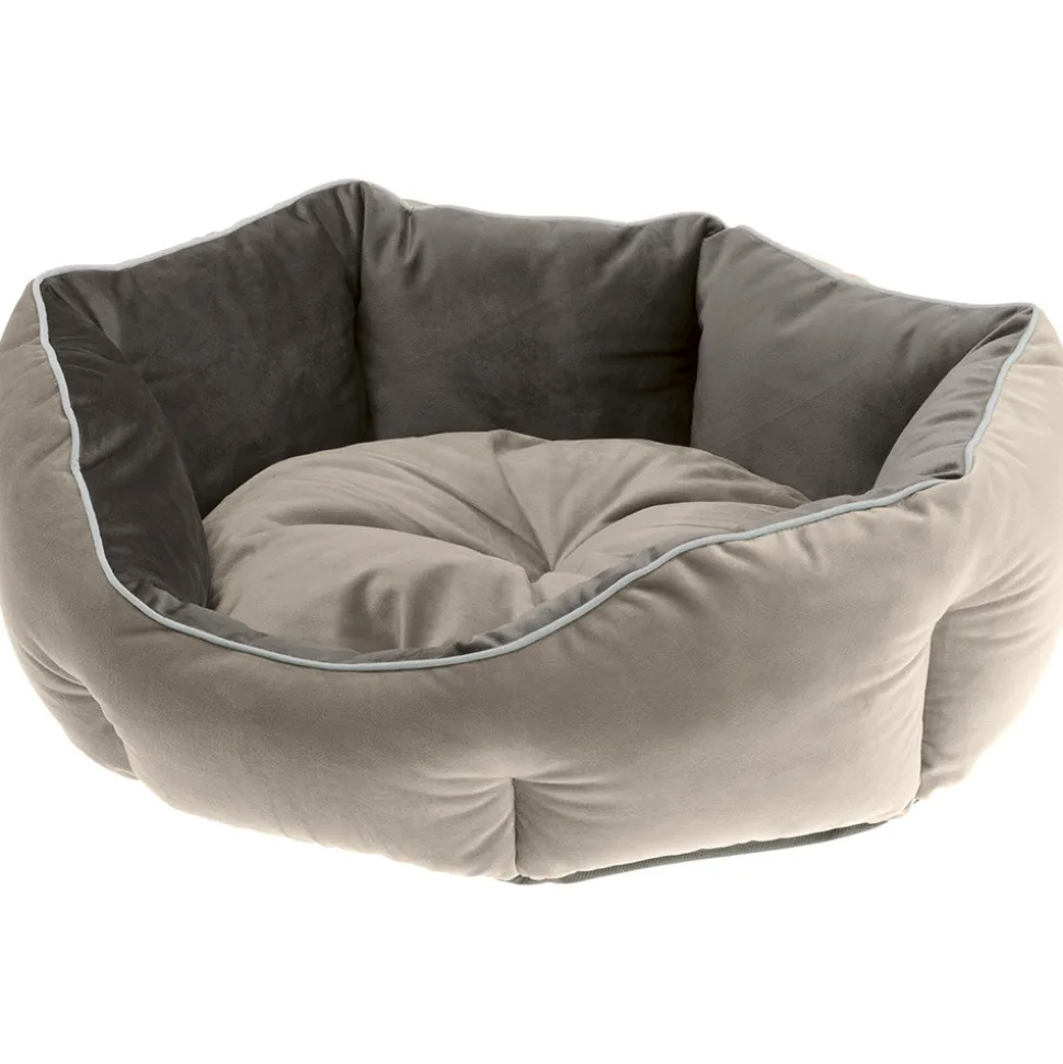 Ferplast divan pour chats et chiens queen 45 con coussin, couchage rembourré pour animaux, double-face, velours doux, lavable,
