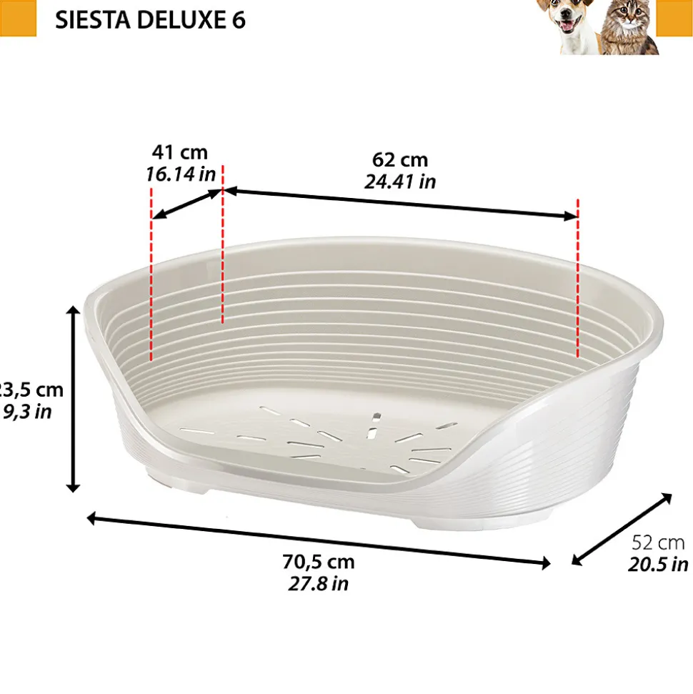 FERPLAST - Ferplast - panier chien panier chat - lit pour chien en plastique medium - 100% plastique recyclé - lit pou chat lavable -