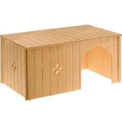 Ferplast maison lapin, accessoire pour cage lapin, avec toit plat et trous d'aération, en kit de montage, 52 x 31 x h 26 cm, sin