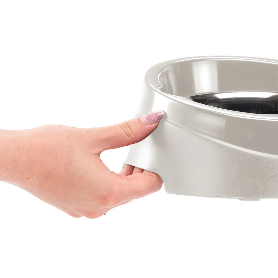 Ferplast support de gamelle pour chien duo feed avec 2 gamelles en acier inoxydable - système de double alimentation, antidérapant