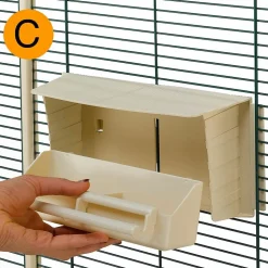 Ferplast volière cage à oiseaux hemmy cage pour oiseaux, canaris, pinsons, perruches ondulées, inséparables, en bois, accessoires