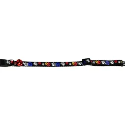 FLAMINGO - Collier réglable de 20 à 35 cm noir avec motif souris pour chat
