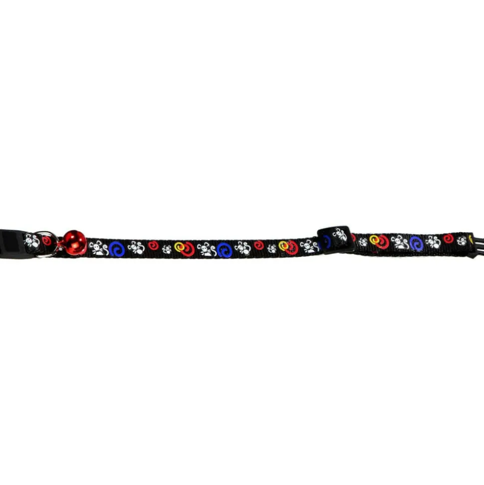 FLAMINGO - Collier réglable de 20 à 35 cm noir avec motif souris pour chat