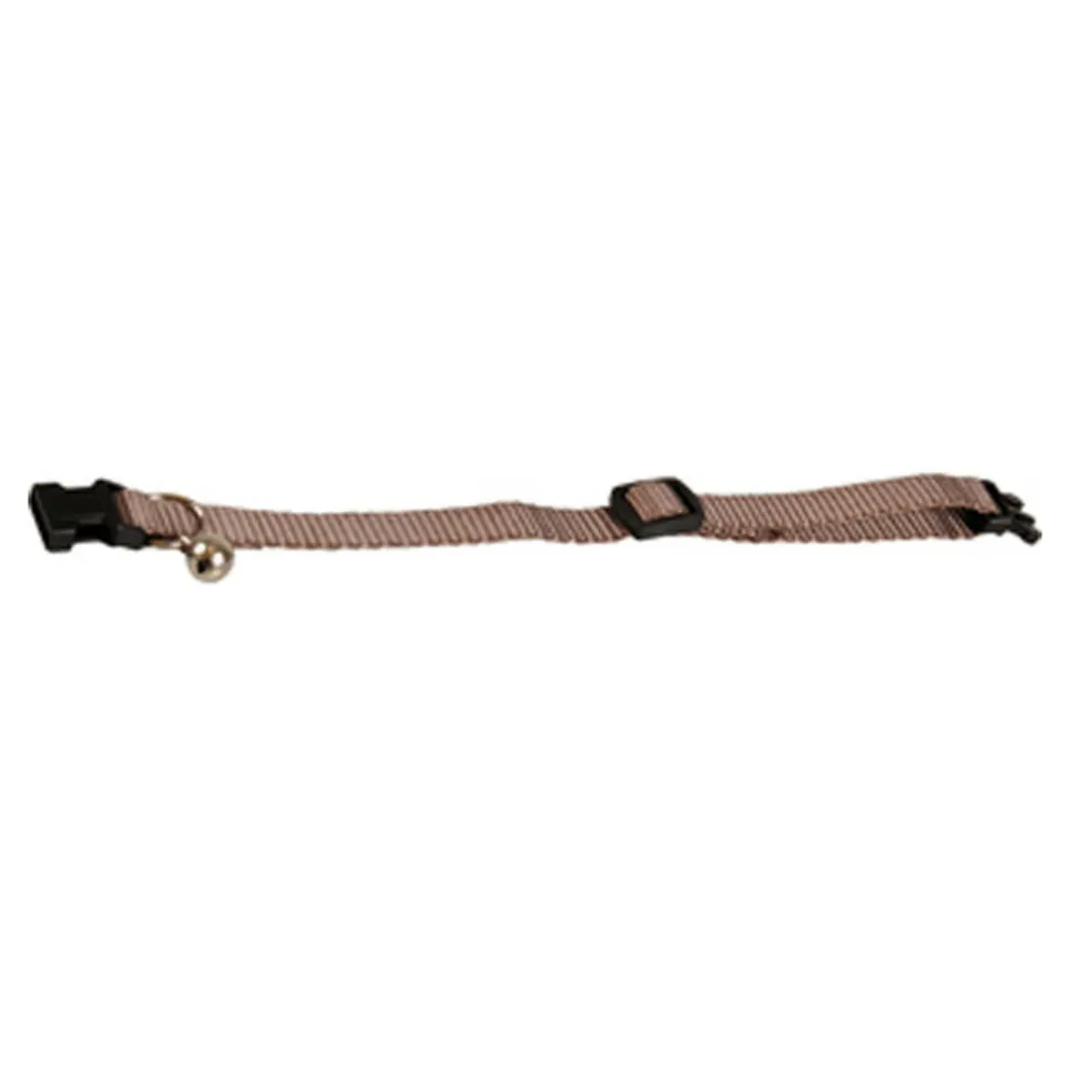FLAMINGO - Collier réglable de 19 à 30 cm. Taupe avec clochette. Pour chat.