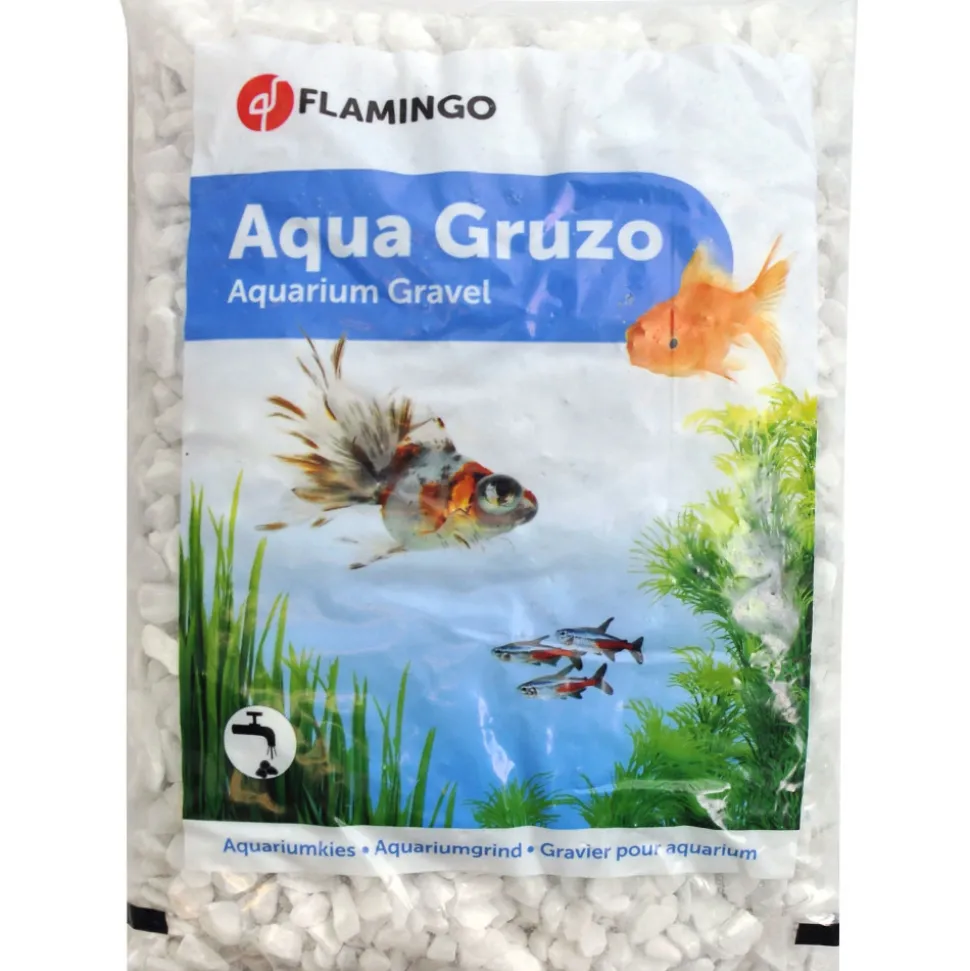 FLAMINGO - Gravier gruzo blanc 1 kg pour aquarium