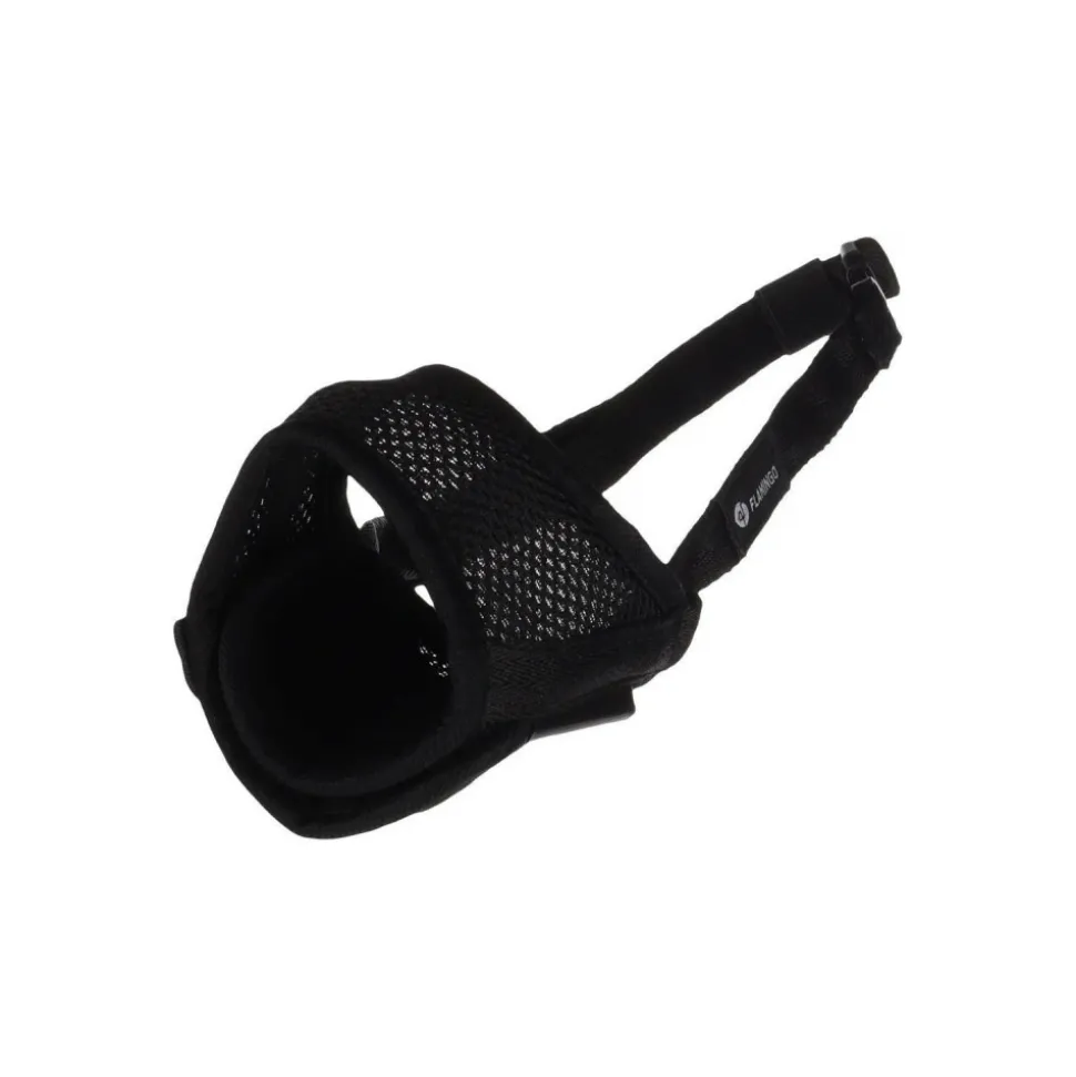 FLAMINGO - Muselière noir en nylon doux taille l pour chien