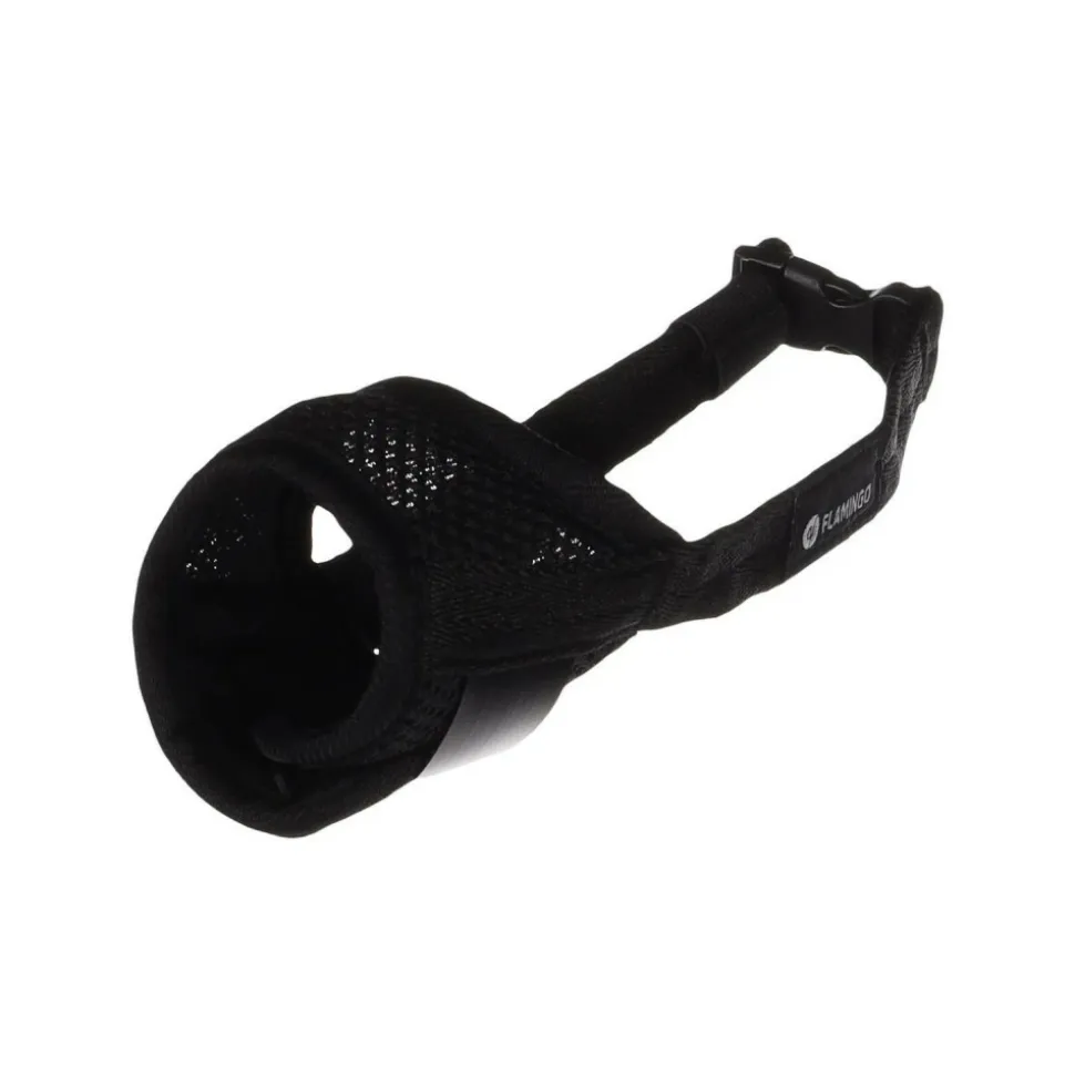 FLAMINGO - Muselière noir en nylon doux taille xs pour chien