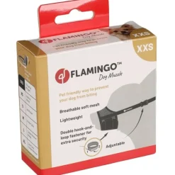 FLAMINGO - Muselière noir en nylon doux taille xxs pour chien