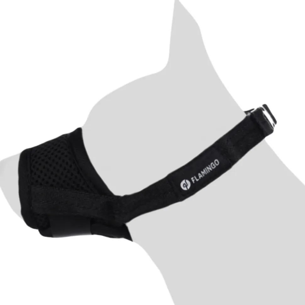 FLAMINGO - Muselière noir en nylon doux taille xxs pour chien