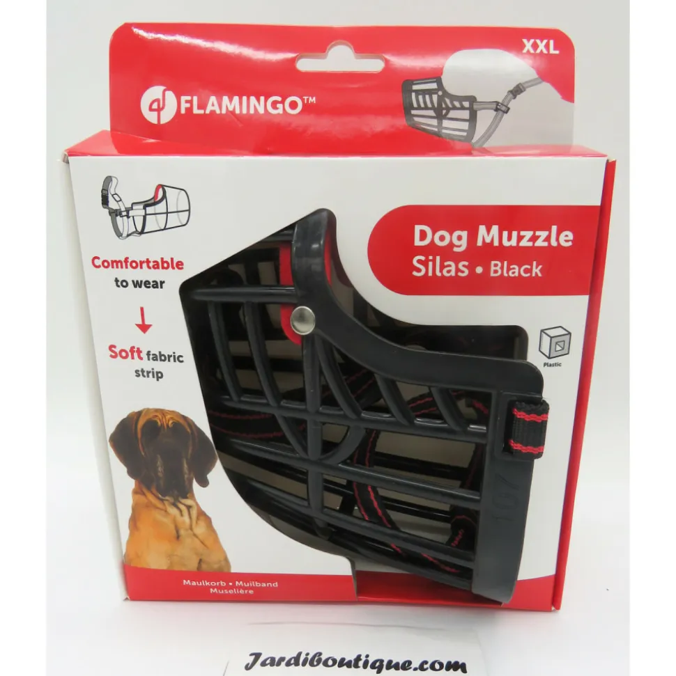 FLAMINGO - Muselière silas xxl noir 43 cm 51-70 cm pour chien