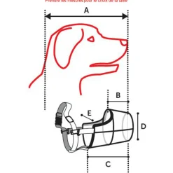 FLAMINGO - Muselière silas xxl noir 43 cm 51-70 cm pour chien