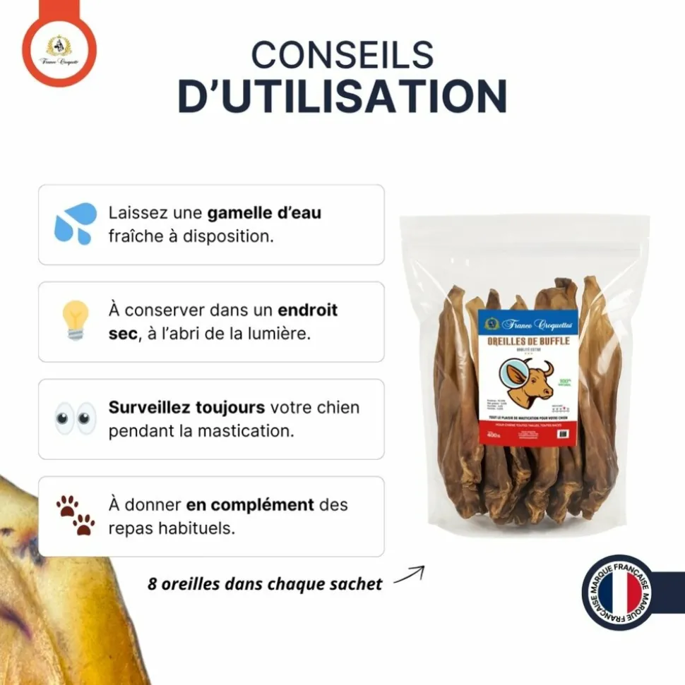 FRANCE CROQUETTES - Oreille de buffle 3x400g - france croquettes