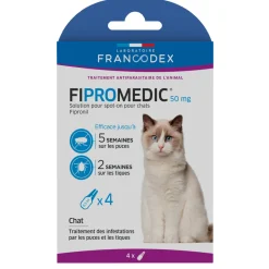 FRANCODEX - Fipromedic 50mg pour chat : 4 pipettes de 0,5ml