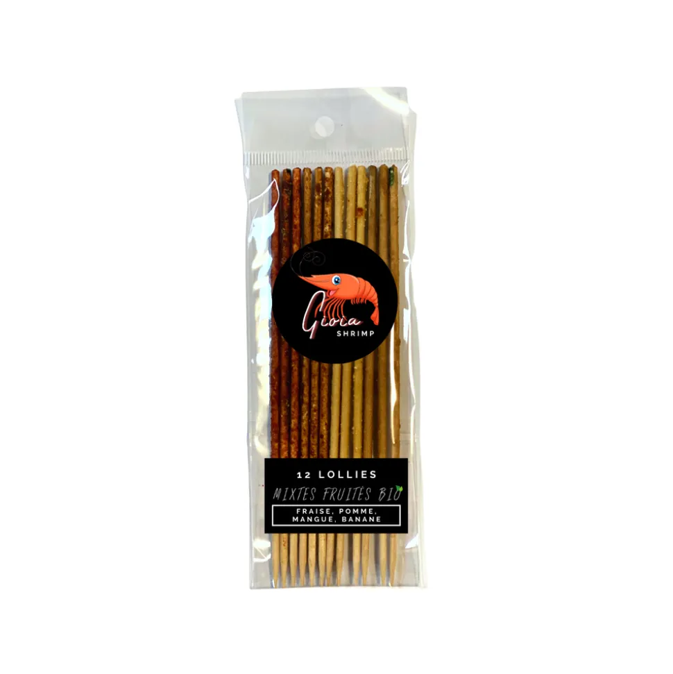 GIOIASHRIMP - 12 Lollies mixtes fruités Bio pour crevettes d'aquarium