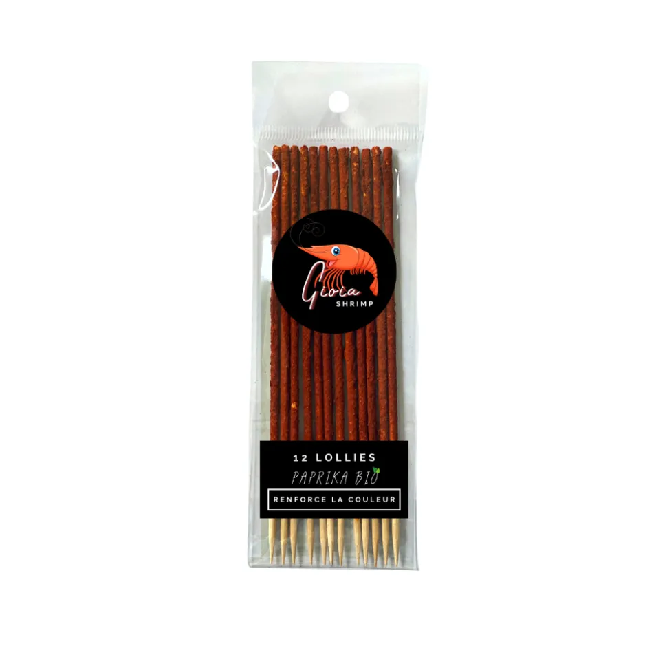 GIOIASHRIMP - 12 Lollies paprika Bio pour crevettes d'aquarium