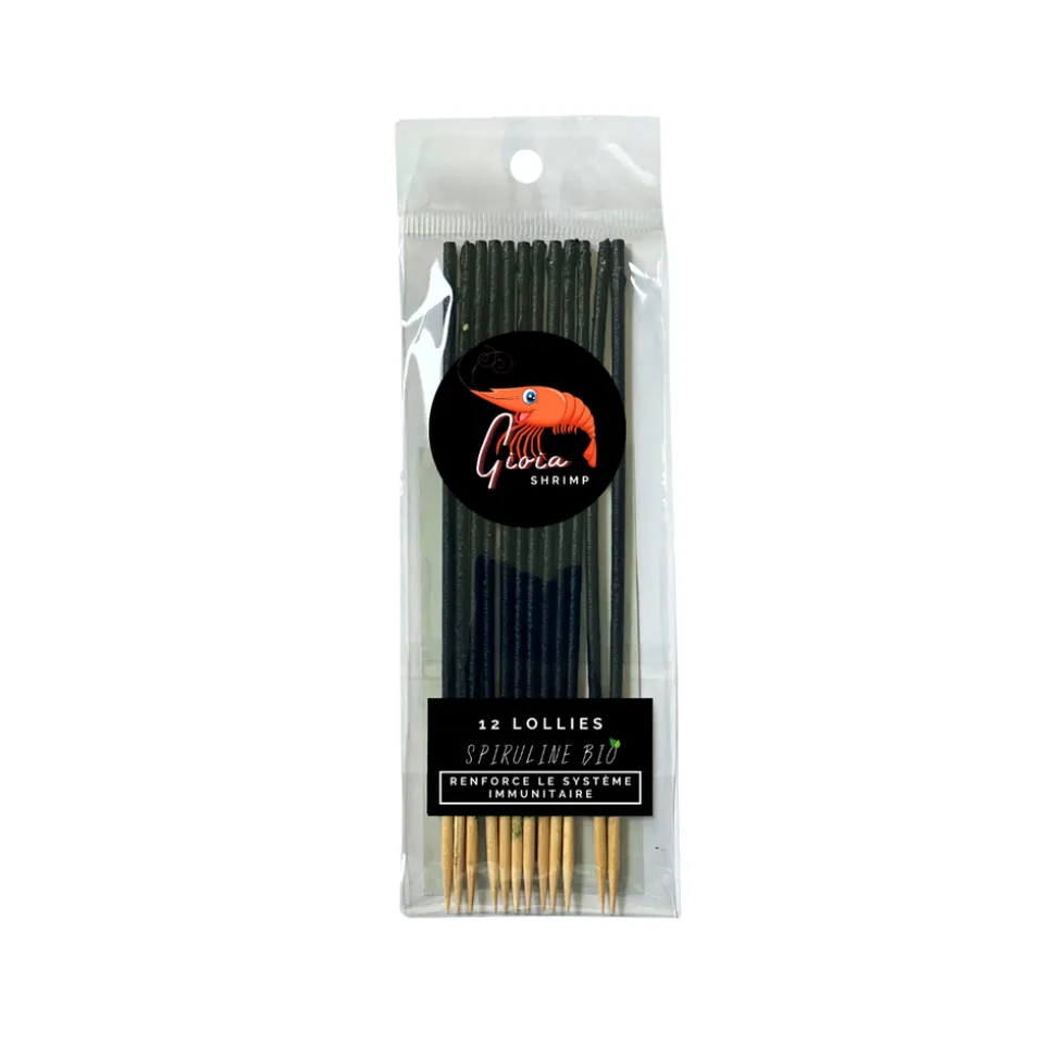 GIOIASHRIMP - 12 Lollies spiruline Bio pour crevettes d'aquarium