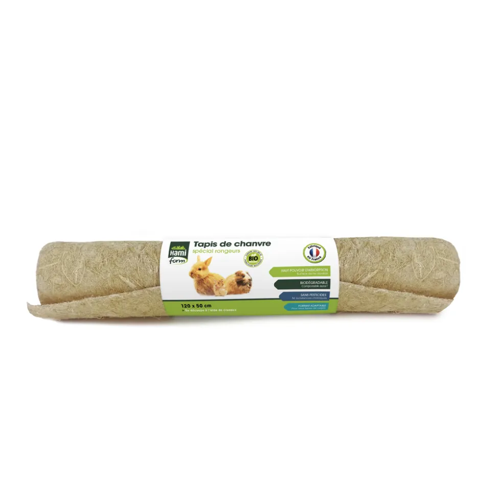 HAMI FORM - Tapis de chanvre Bio spécial pour rongeurs 120x50cm