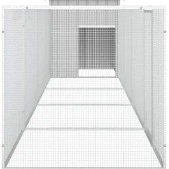 HELLOSHOP26 - Cage pour poules 500 x 91 x 100 cm acier galvanisé gris