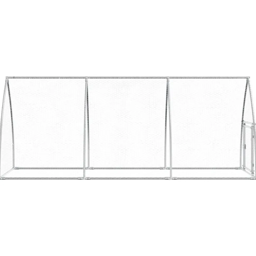 HELLOSHOP26 - Cage pour poules argenté 300 x 105 x 120 cm acier galvanisé argent