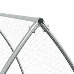 HELLOSHOP26 - Cage pour poules argenté 300 x 105 x 120 cm acier galvanisé argent