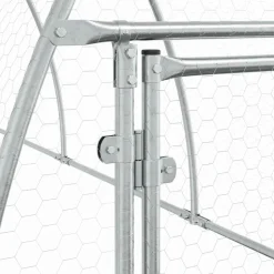 HELLOSHOP26 - Cage pour poules argenté 300 x 105 x 120 cm acier galvanisé argent