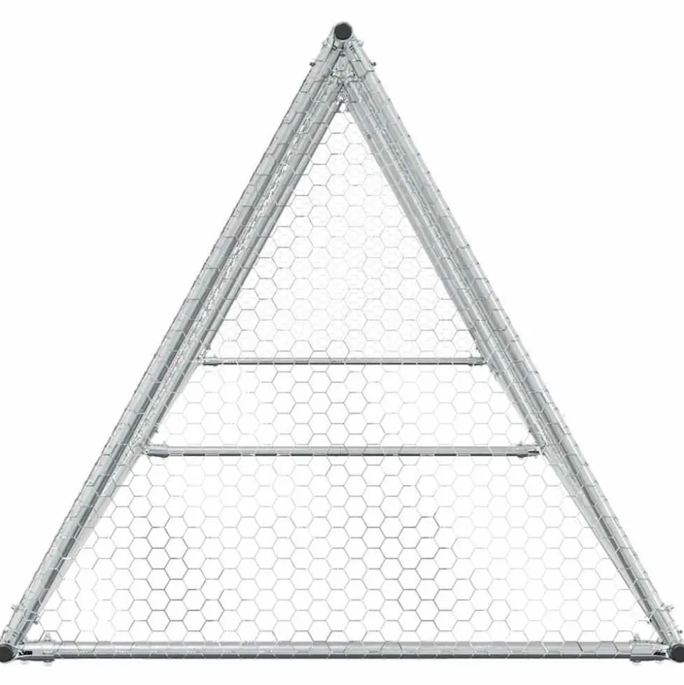 HELLOSHOP26 - Cage pour poules argenté 400 x 105 x 91 cm acier galvanisé argent