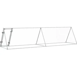 HELLOSHOP26 - Cage pour poules argenté 400 x 105 x 91 cm acier galvanisé argent