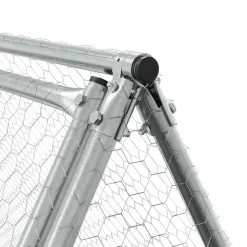 HELLOSHOP26 - Cage pour poules argenté 400 x 105 x 91 cm acier galvanisé argent