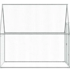 HELLOSHOP26 - Cage pour poules argenté 200 x 100 x 190 cm acier galvanisé argent