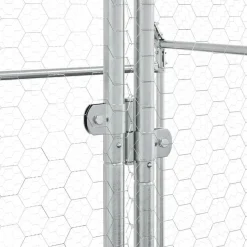 HELLOSHOP26 - Cage pour poules argenté 200 x 100 x 190 cm acier galvanisé argent