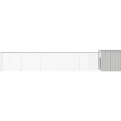 HELLOSHOP26 - Cage pour poules 600 x 91 x 100 cm acier galvanisé gris