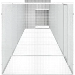 HELLOSHOP26 - Cage pour poules 600 x 91 x 100 cm acier galvanisé gris