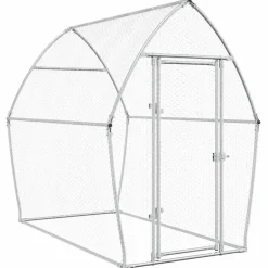 HELLOSHOP26 - Cage pour poules argenté 200 x 105 x 182 cm acier galvanisé argent