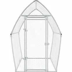 HELLOSHOP26 - Cage pour poules argenté 200 x 105 x 182 cm acier galvanisé argent