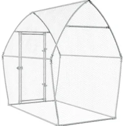 HELLOSHOP26 - Cage pour poules argenté 200 x 105 x 182 cm acier galvanisé argent
