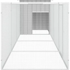 HELLOSHOP26 - Cage pour poules 400 x 91 x 100 cm acier galvanisé gris