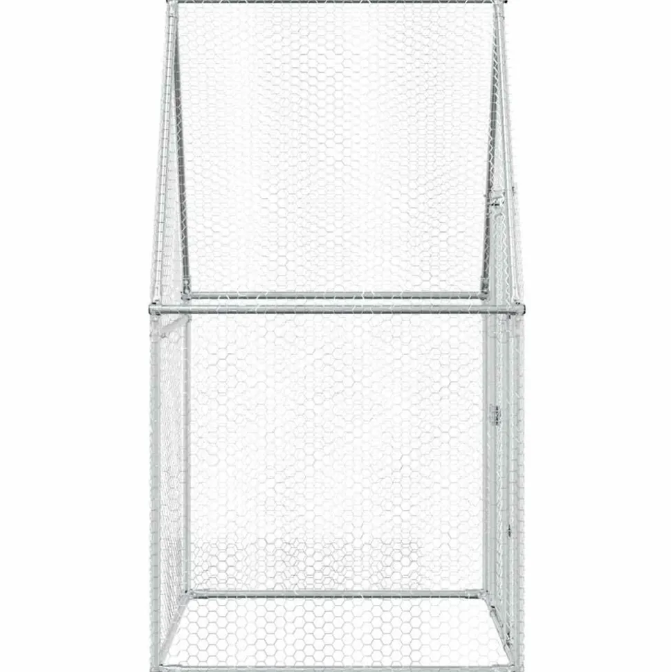 HELLOSHOP26 - Cage pour poules argenté 100 x 100 x 190 cm acier galvanisé argent