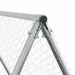 HELLOSHOP26 - Cage pour poules argenté 100 x 100 x 190 cm acier galvanisé argent