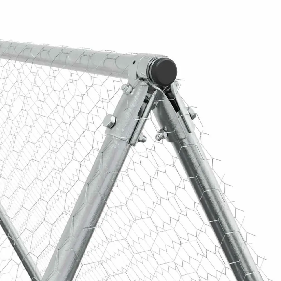 HELLOSHOP26 - Cage pour poules argenté 100 x 100 x 190 cm acier galvanisé argent