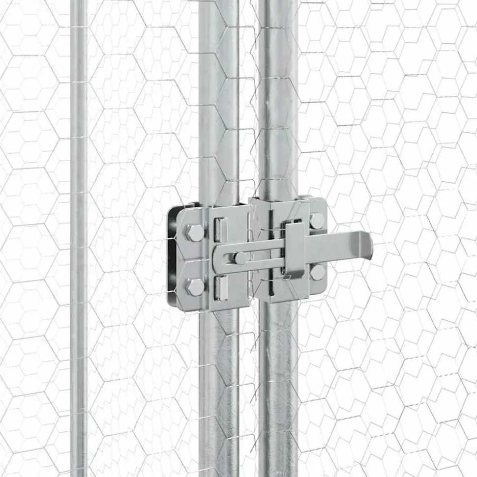 HELLOSHOP26 - Cage pour poules argenté 100 x 100 x 190 cm acier galvanisé argent