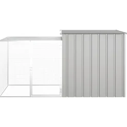 HELLOSHOP26 - Cage pour poules 200 x 91 x 100 cm acier galvanisé gris