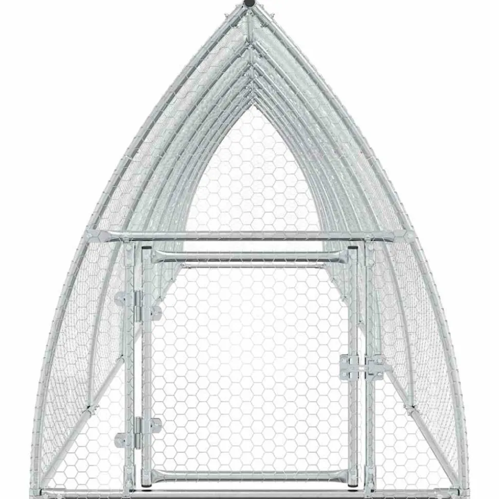HELLOSHOP26 - Cage pour poules argenté 600 x 105 x 120 cm acier galvanisé argent