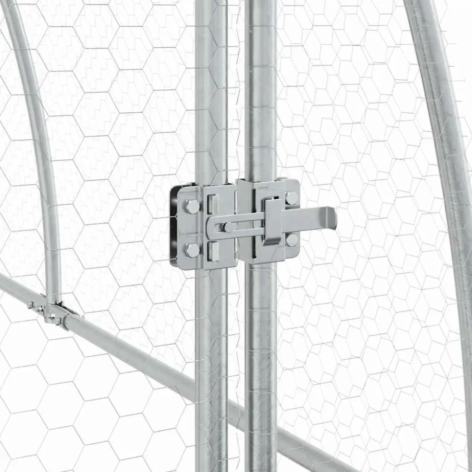 HELLOSHOP26 - Cage pour poules argenté 600 x 105 x 120 cm acier galvanisé argent