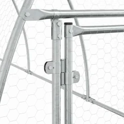 HELLOSHOP26 - Cage pour poules argenté 600 x 105 x 120 cm acier galvanisé argent