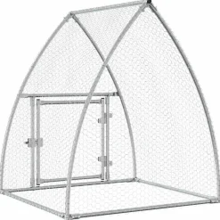 HELLOSHOP26 - Cage pour poules argenté 100 x 105 x 120 cm acier galvanisé argent