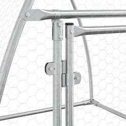 HELLOSHOP26 - Cage pour poules argenté 100 x 105 x 120 cm acier galvanisé argent