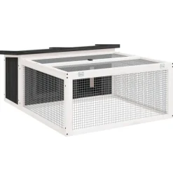 HELLOSHOP26 - Clapier 117,5 x 97 x 47,5 cm bois de pin massif gris